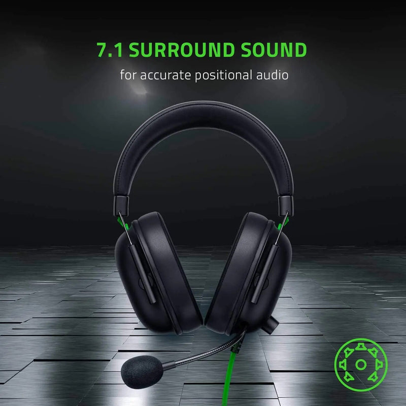 Razer-BlackShark V2 X Gaming Headset, 7.1 Surround Sound para PC, PS4, PS5, Switch, Xbox, Mobile, 3.5mm Audio Jack