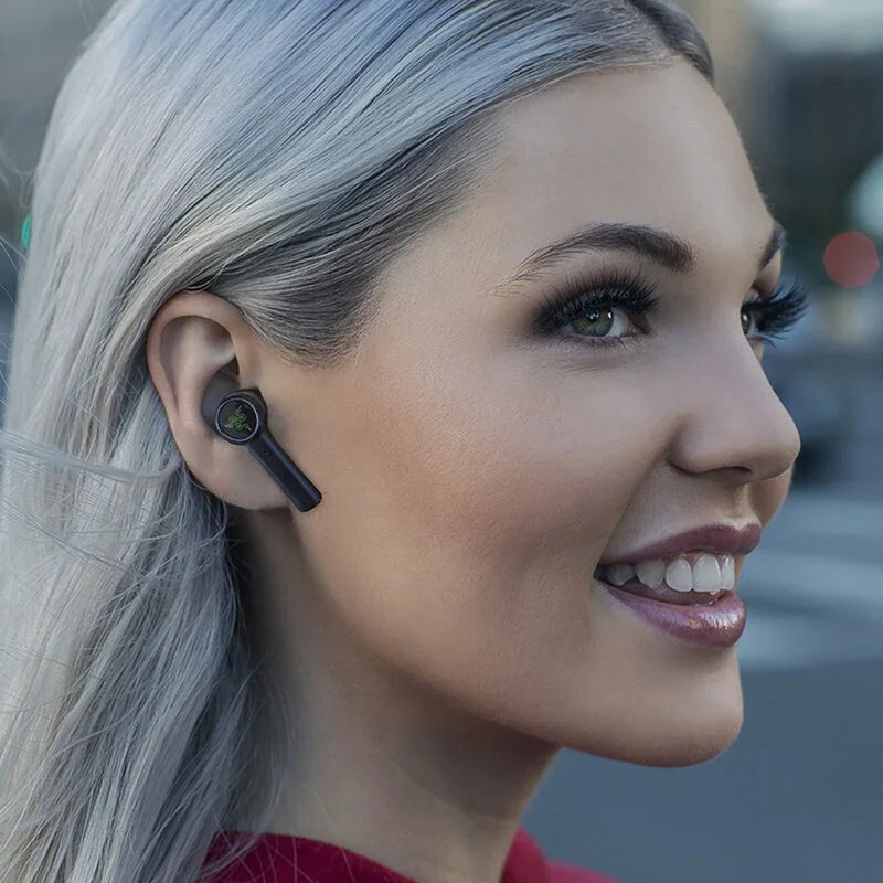 Razer Hammerhead-Verdadeiro Sem Fio Bluetooth Phone Headphones, ESports Mobile Games, TWS Sports Headphones, Música, Microfone, Original