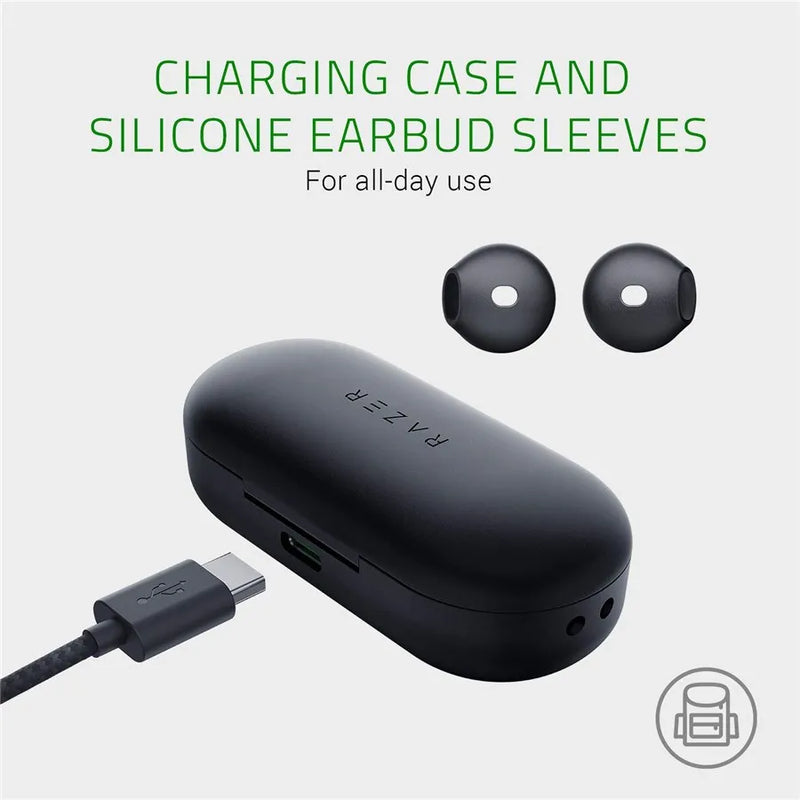 Razer Hammerhead-Verdadeiro Sem Fio Bluetooth Phone Headphones, ESports Mobile Games, TWS Sports Headphones, Música, Microfone, Original