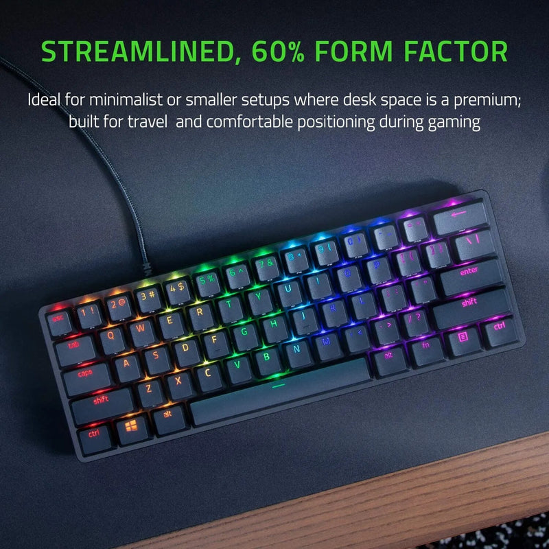Razer Huntsman Mini Teclado/Interruptor Linear, 60% Teclado de videogame com interruptor óptico, PBT Double Click