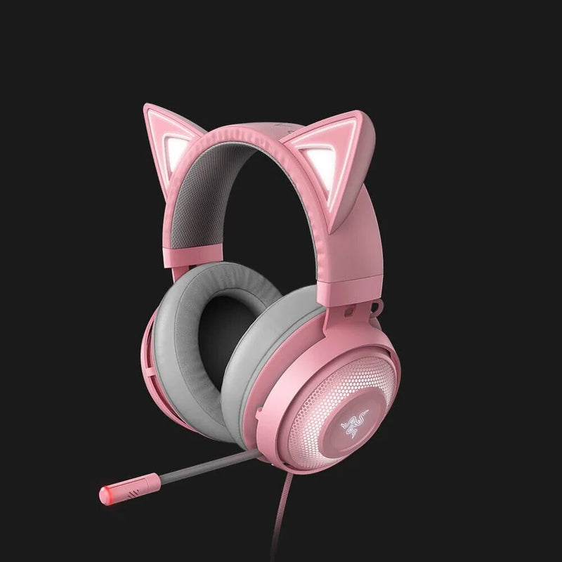 Razer-Kraken Kitty Gaming Headset, Bluetooth, RGB, TNX 7.1, Surround Sound, USB, Sem Fio, Fone de ouvido, Bonito, Presente