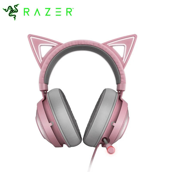 Razer-Kraken Kitty Gaming Headset, Bluetooth, RGB, TNX 7.1, Surround Sound, USB, Sem Fio, Fone de ouvido, Bonito, Presente