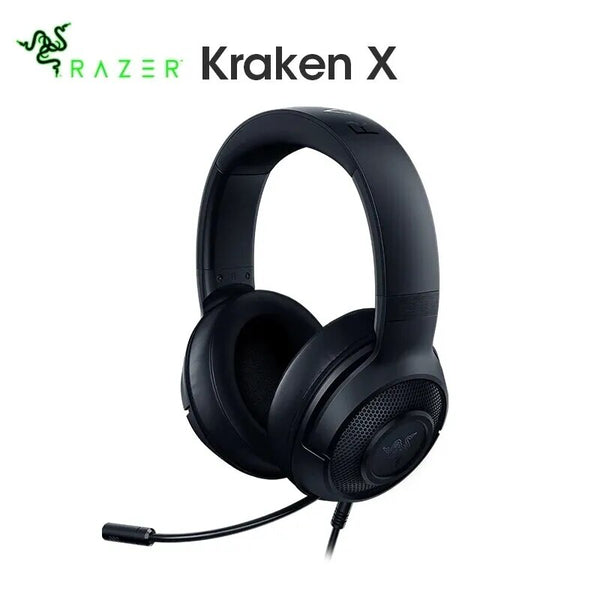 Razer-Kraken X Surround Sound Gaming Headphone, Headset com Bendable, Microfone Cardióide, Unidade de Motorista 40mm, 7.1