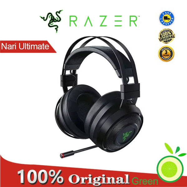Razer Nari Ultimate Wireless RGB7.1 som surround Auricular do jogo Áudio THX
