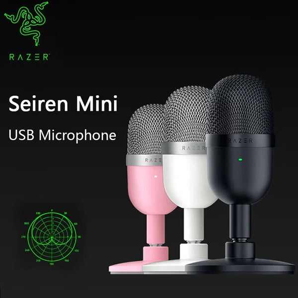 Razer Seiren Mini Microfone Condensador USB, Microfone para Streaming, Jogos no PC, Gravação Pro, Supercardioide Preciso, Padrão de Captura