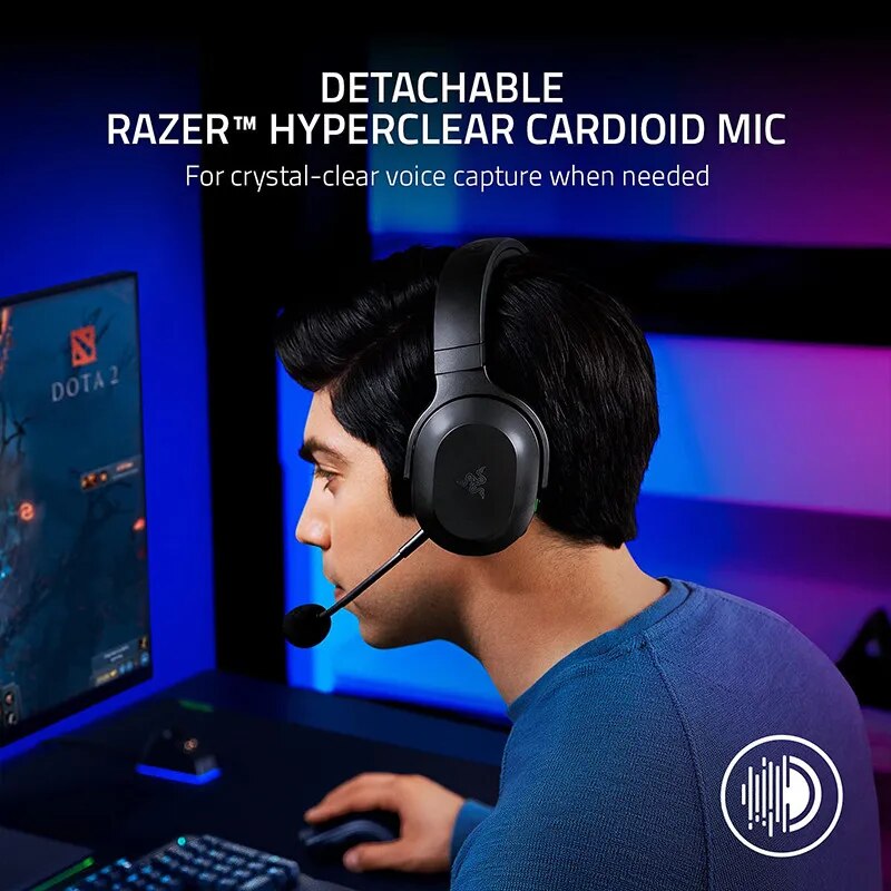 Razer barracuda x sem fio gaming headset multi-plataforma USB-C conectividade com microfone gamer fone de ouvido para computador portátil