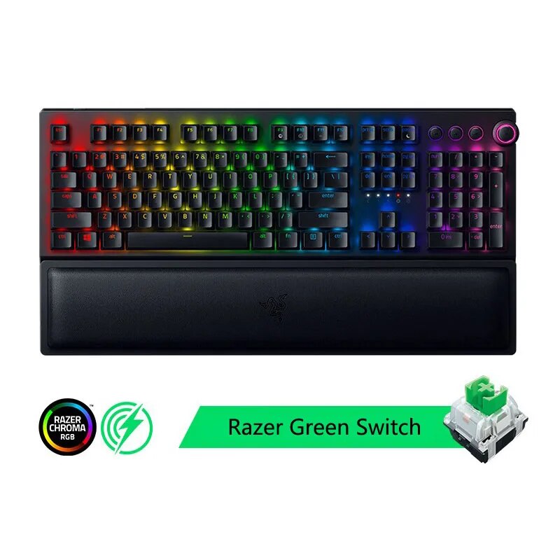 Razer blackwidow v3 pro teclado de jogos sem fio mecânico 3 modos de conexão chroma rgb iluminação-doubleshot abs keycaps
