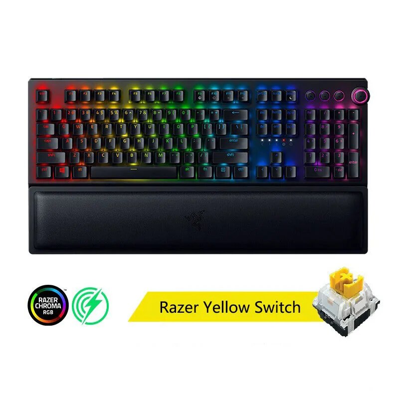 Razer blackwidow v3 pro teclado de jogos sem fio mecânico 3 modos de conexão chroma rgb iluminação-doubleshot abs keycaps