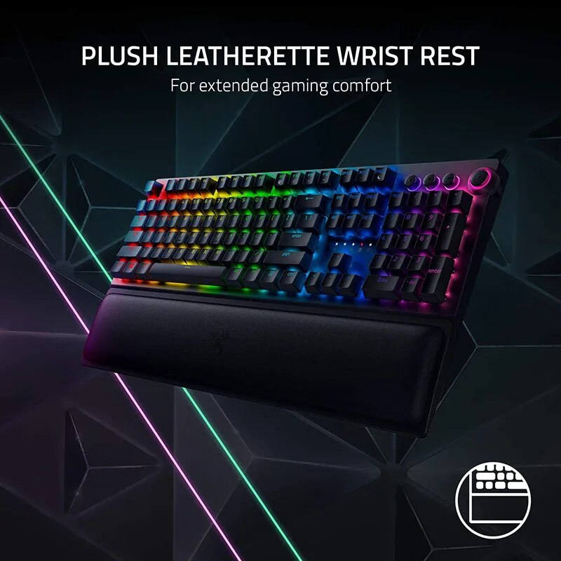 Razer blackwidow v3 pro teclado de jogos sem fio mecânico 3 modos de conexão chroma rgb iluminação-doubleshot abs keycaps