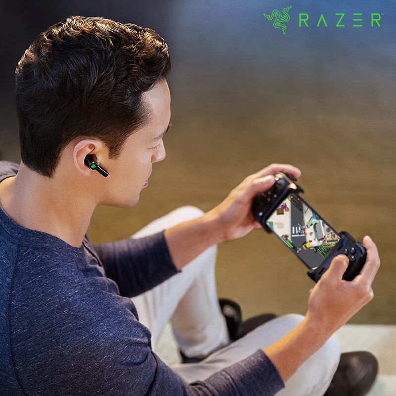 Razer hammerhead verdadeiro x fones de ouvido para jogos sem fio: 60ms baixa latência-bluetooth 5.2 emparelhamento automático-toque habilitado
