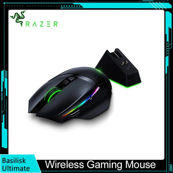 Razer-mouse gamer sem fio hipervelocidade, com dock de carregamento, switch, 20k dpi, sensor óptico