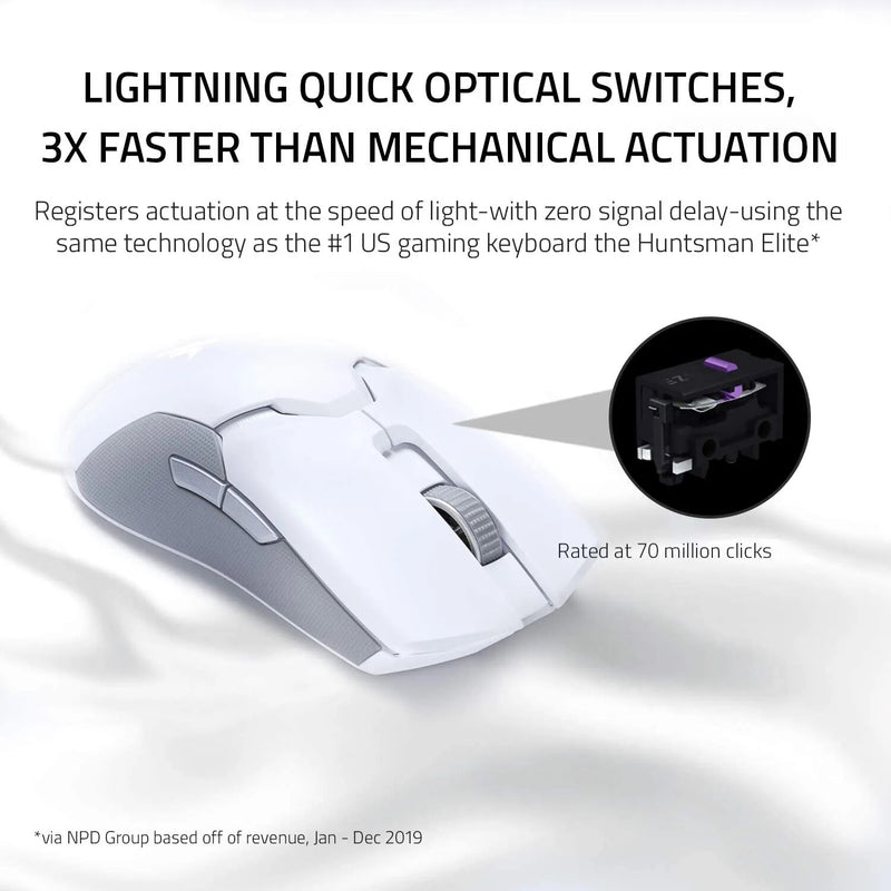 Razer viper ultimate mouse jogos sem fio & rgb doca de carregamento 20k dpi sensor óptico 8 botões programáveis 70 hr bateria