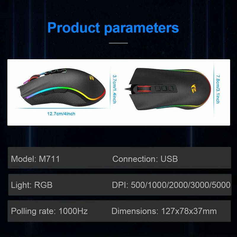 Redragon COBRA 9 M711 RGB USB Wired Gaming Mouse 12400 DPI botões camundongos Programável ergonômico Para PC Computador Gamer