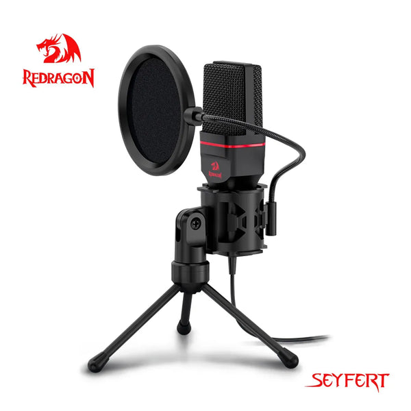Redragon GM100 Seyfert Omni Condensador Microfone Com Tripé Áudio De 3.5mm para Computador Estúdio Para PC Karaoke Gravação Do Telefone telefone