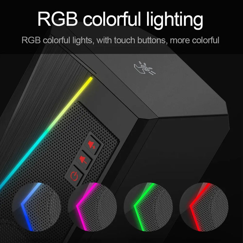 Redragon GS520 Bigorna aux estéreo de 3.5mm para alto-falantes surround música RGB barra de som para computador 2.0 PC notebook em casa TV alto-falantes