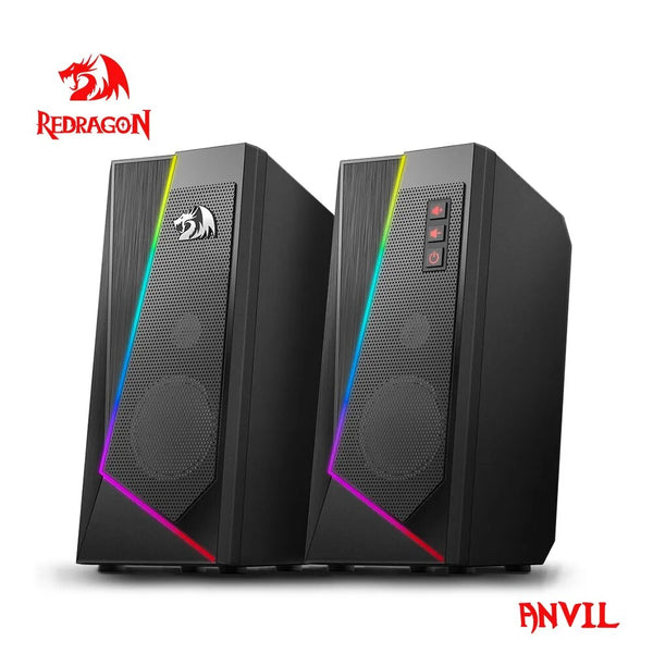 Redragon GS520 Bigorna aux estéreo de 3.5mm para alto-falantes surround música RGB barra de som para computador 2.0 PC notebook em casa TV alto-falantes