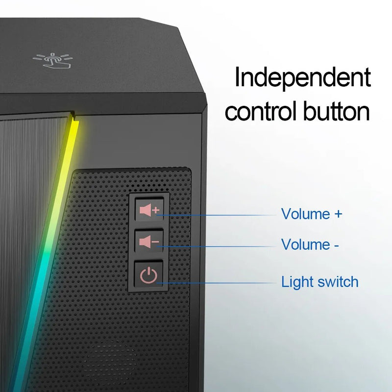 Redragon GS520 Bigorna aux estéreo de 3.5mm para alto-falantes surround música RGB barra de som para computador 2.0 PC notebook em casa TV alto-falantes