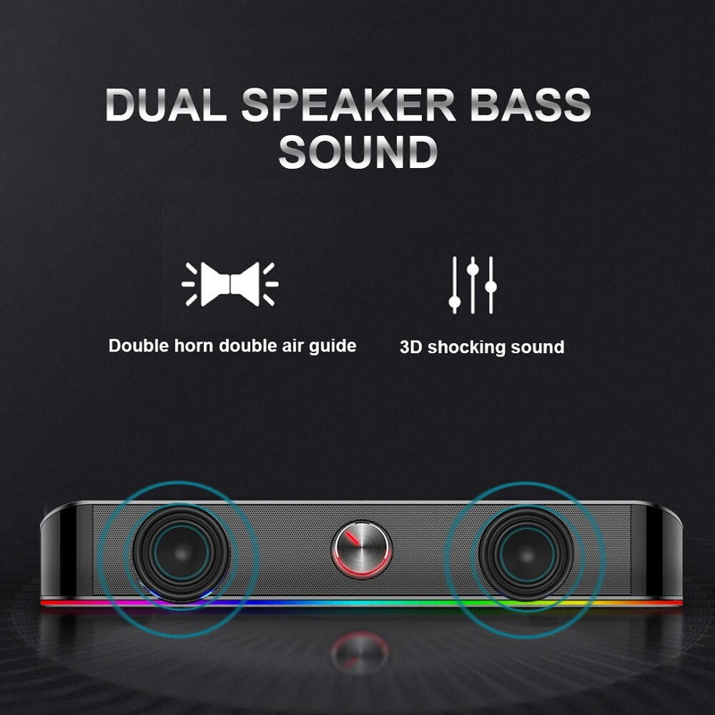 Redragon GS560 Adiemus aux estéreo de 3.5mm para alto-falantes surround música inteligente RGB coluna barra de som para computador PC notebook alto-falantes