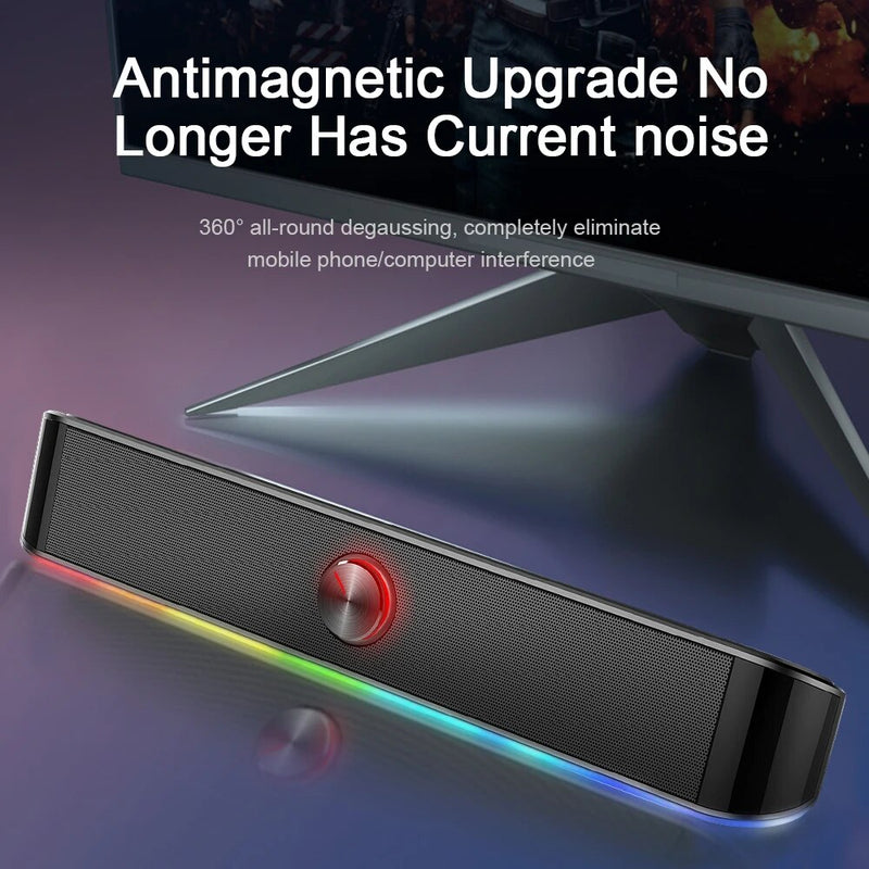 Redragon GS560 Adiemus aux estéreo de 3.5mm para alto-falantes surround música inteligente RGB coluna barra de som para computador PC notebook alto-falantes