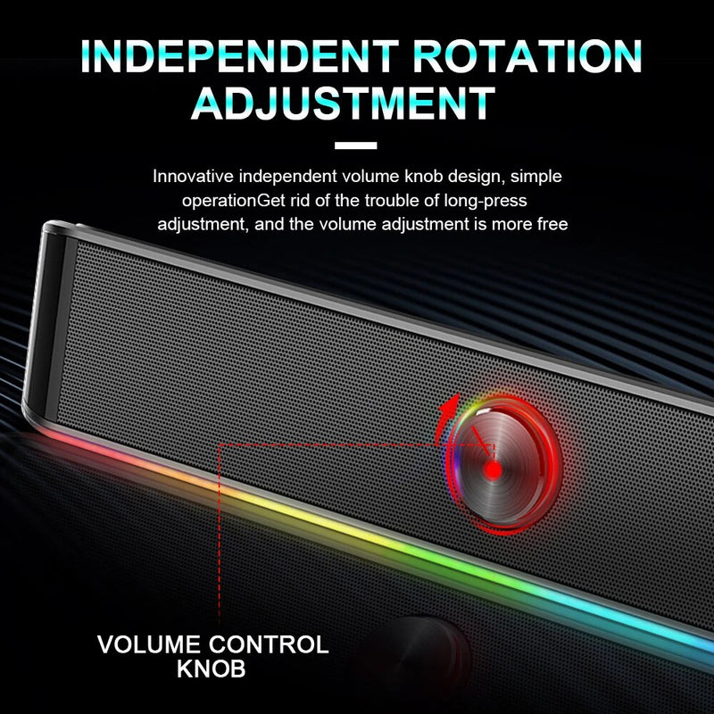 Redragon GS560 Adiemus aux estéreo de 3.5mm para alto-falantes surround música inteligente RGB coluna barra de som para computador PC notebook alto-falantes