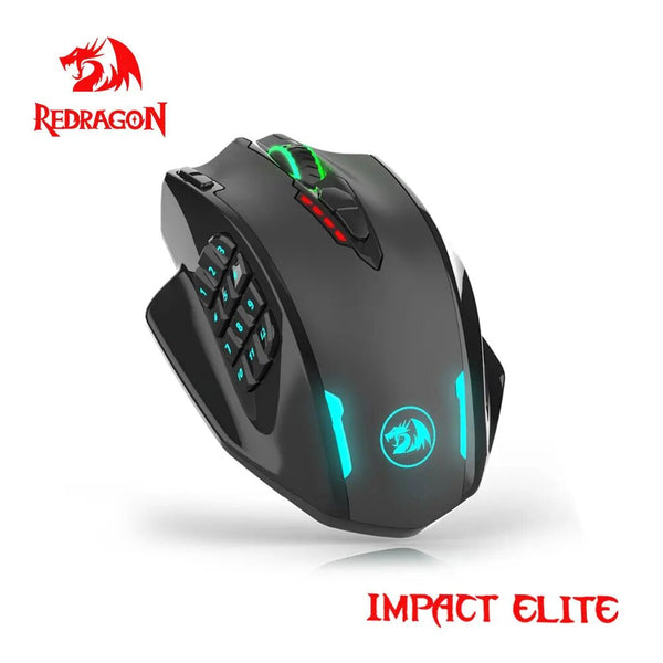 Redragon Impacto Elite M913 RGB USB 2.4G Sem Fio Gaming Mouse 16000 DPI ergonômico 16 botões Programáveis para gamer Mice PC