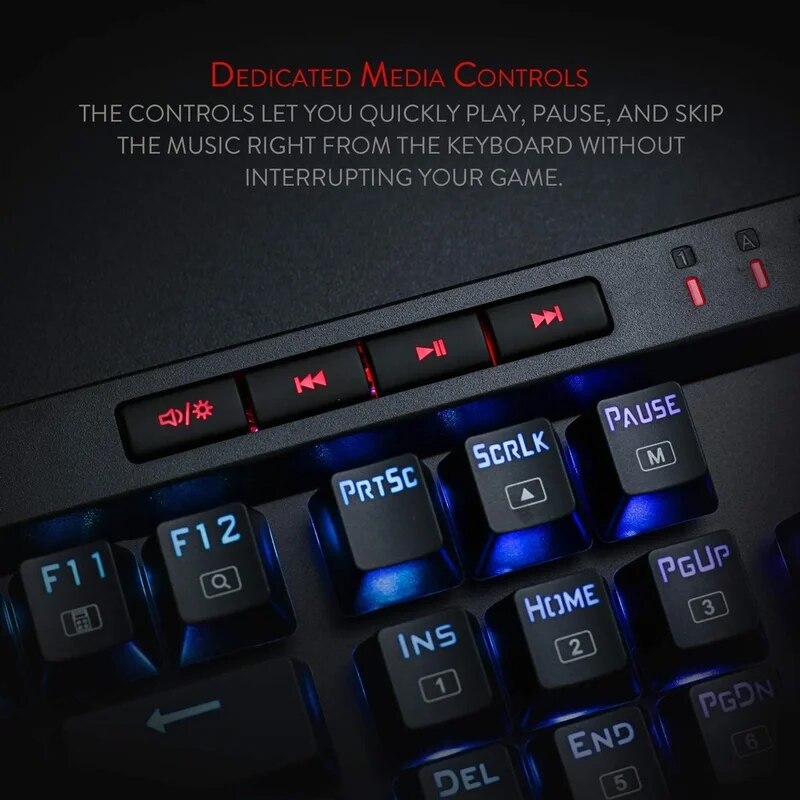 Redragon-K580 VATA RGB LED retroiluminado teclado mecânico para jogos, anti-ghosting, 104 teclas, com fio, luz de fundo, computador, chave macro