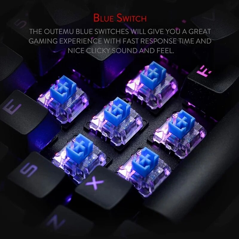 Redragon-K580 VATA RGB LED retroiluminado teclado mecânico para jogos, anti-ghosting, 104 teclas, com fio, luz de fundo, computador, chave macro
