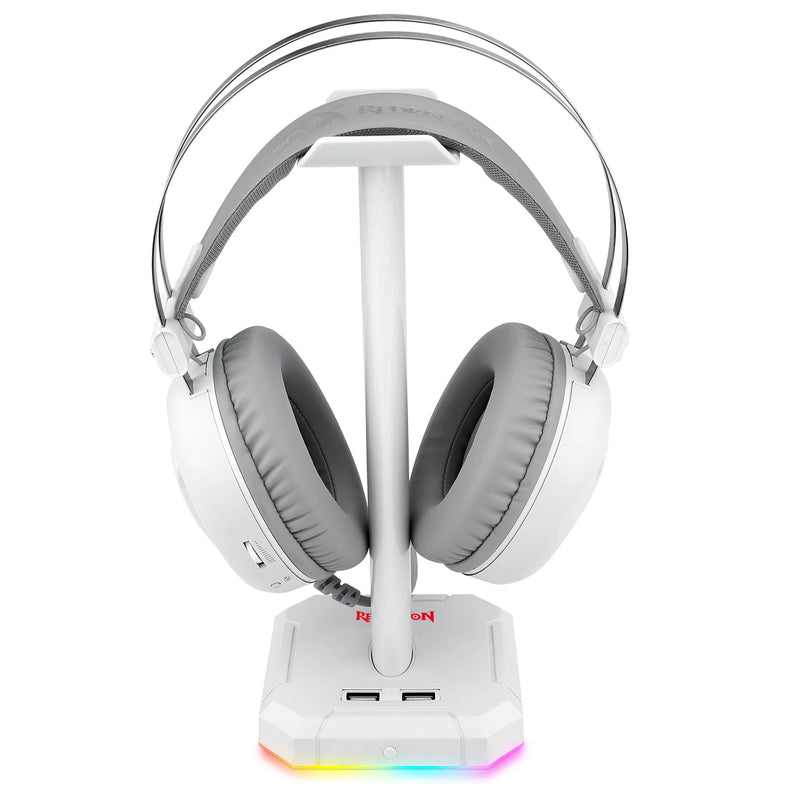 Redragon ha300 gaming headset suporte rgb backlit barra de apoio de alumínio antiderrapante base de borracha sólida 4x usb 2.0 para todos os fones de ouvido