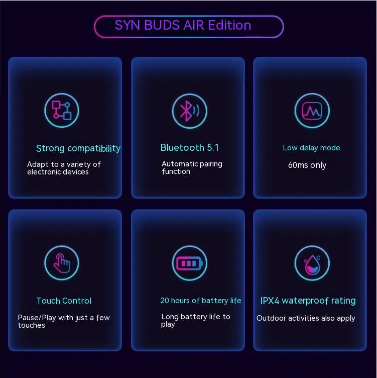 Roccan Syn Buds Fone De Ouvido Sem Fio Bluetooth Hi-Res Híbrido Anc Baixa Latência Gaming Headset Ergonômico À Prova D 'Água Gaming Headphones