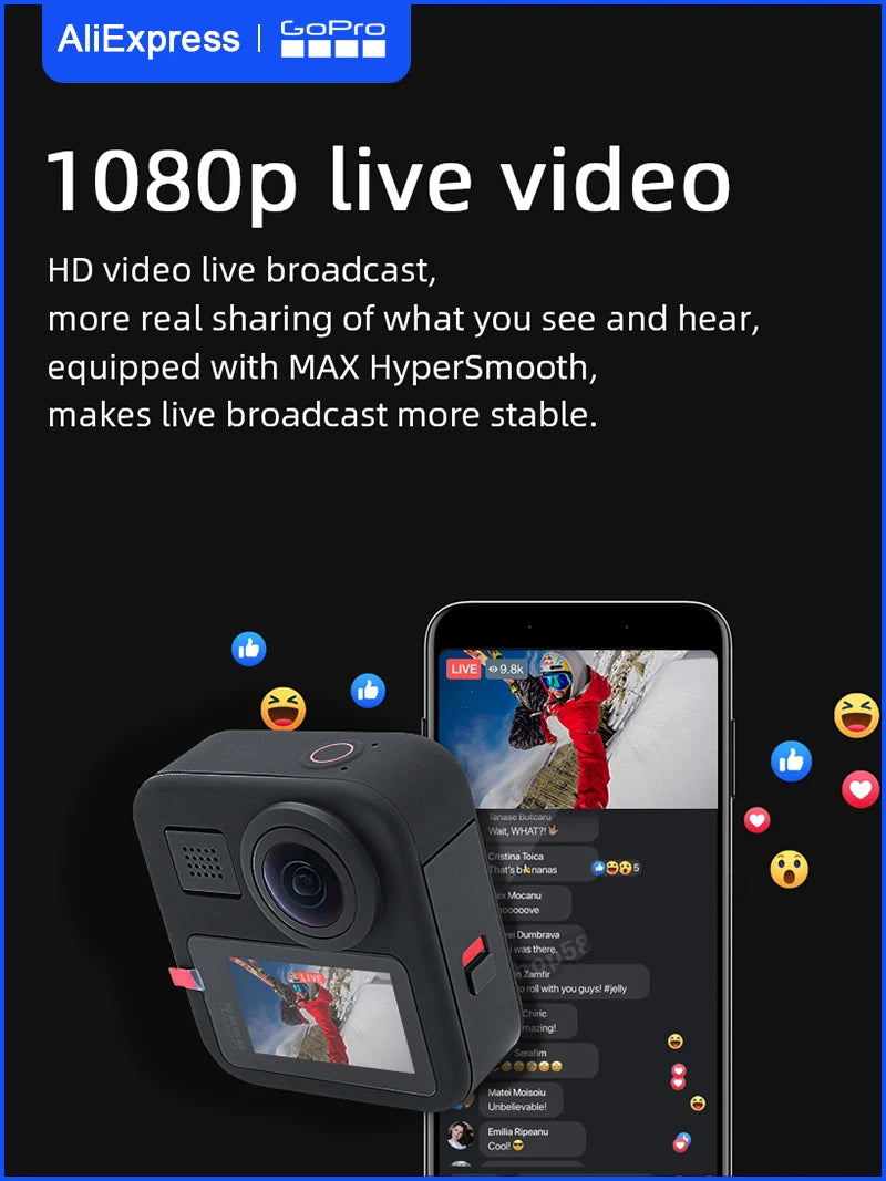 (Used) GoPro MAX 360 action camera 5.2k Go Pro MAX 360 original camera vlog camera 360 action camera