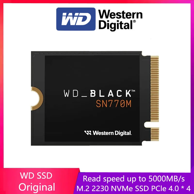 WD_BLACK WD SN770M M.2 2230 NVMe SSD Estado Sólido Interno 500GB 1TB 2TB Velocidade de Leitura de até 5150 MB/s para Dispositivos de jogos portáteis