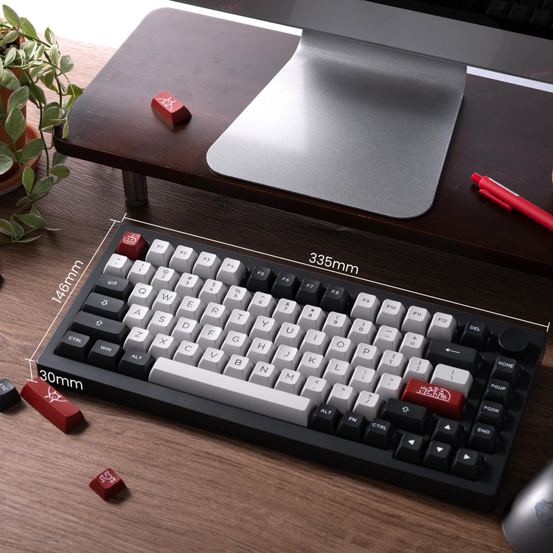 Akko 5075B Plus V2 Drácula Castelo Teclado Mecânico para Jogos 75% Multi-Modos Trocáveis a Quente RGB 2.4GHz Sem Fio/USB Tipo-C/BT 5.0