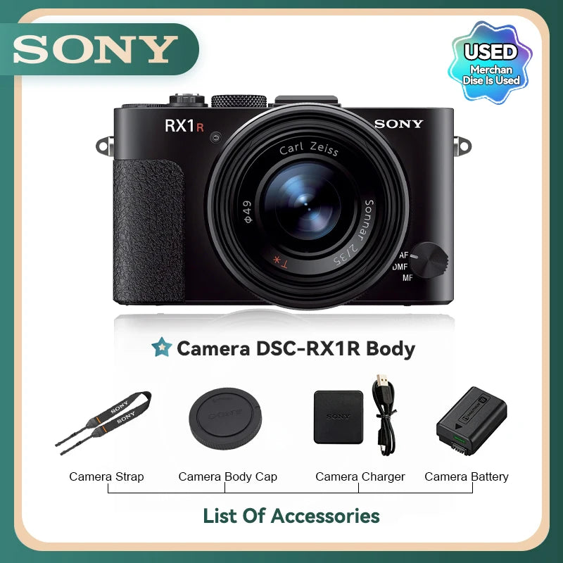 Sony DSC-RX100 VI RX10 III IV RX1R II Portátil Cartão Pequeno Câmera Digital Lente de Zoom Óptico 4K Câmeras de Vídeo RX100M6 RX10M4 (Usado)