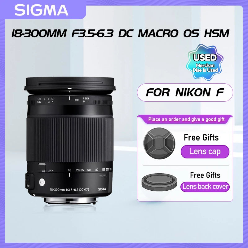 Sigma-Wide Angle Zoom Digital SLR Camera Lens, Usado, F3.5-6.3, DC MACRO OS, HSM, APS-C, Canon 6D II, Nikon 18 300, 3.5-6.3