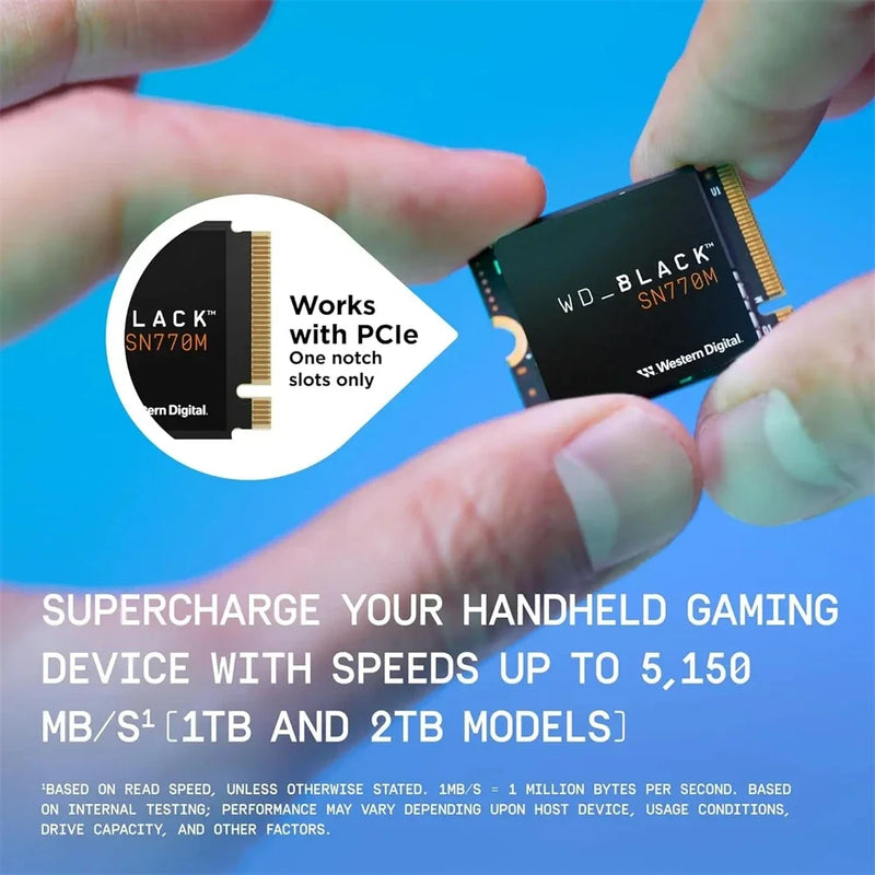 WD_BLACK WD SN770M M.2 2230 NVMe SSD Estado Sólido Interno 500GB 1TB 2TB Velocidade de Leitura de até 5150 MB/s para Dispositivos de jogos portáteis