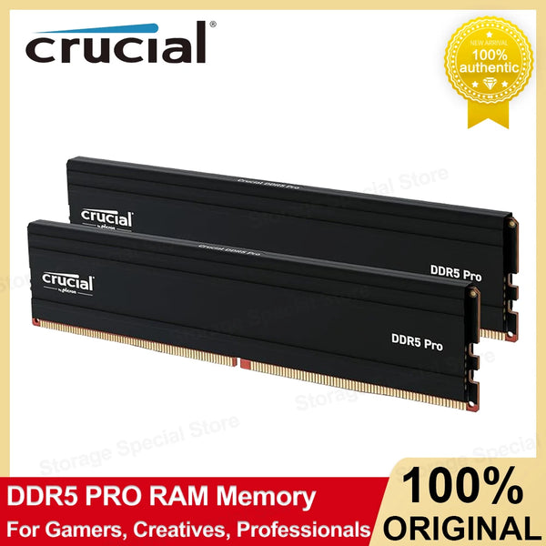 Memória Crucial DDR5 Pro RAM 16GB 32GB Kit (2x16GB) 5600MHz (ou 5200MHz ou 4800MHz) Memória de desktop DDR5 original