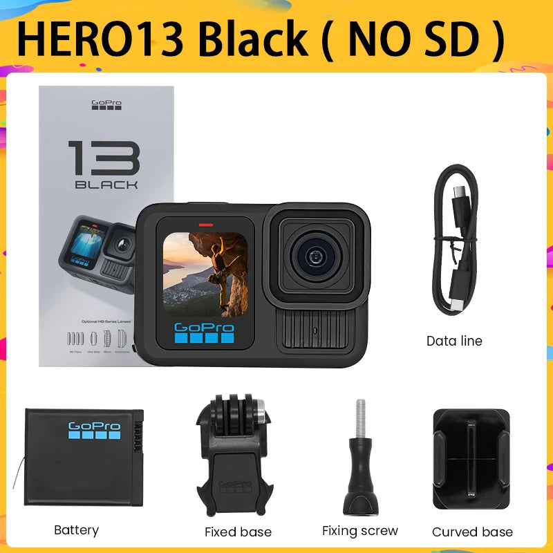 GoPro HERO13 Câmera de ação preta Go Pro 13 Câmera anti-vibração para ciclismo 5.3K
