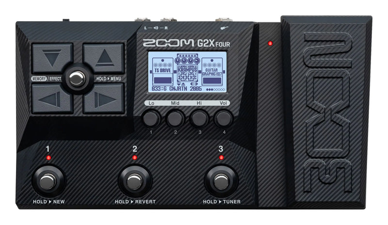 Zoom G2 Four G2X FOUR Processador multi-efeitos para guitarra Interface de áudio de 2 entradas / 2 saídas Modelagem de amplificador IR multicamadas