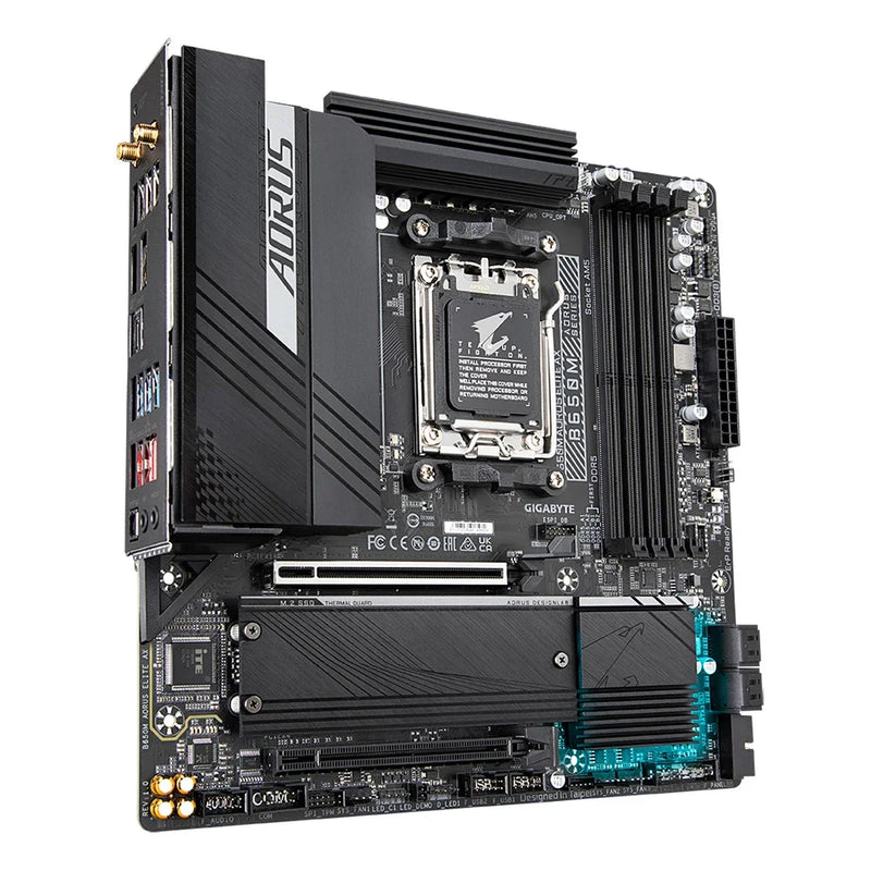 Placa-mãe GIGABYTE-Aorus Elite AX, Micro-ATX, AMD B650, DDR5, 6600 MHz, M.2, USB 3.2, 128G, Wi-Fi, soquete 6E, AM5, GA B650M, Novo