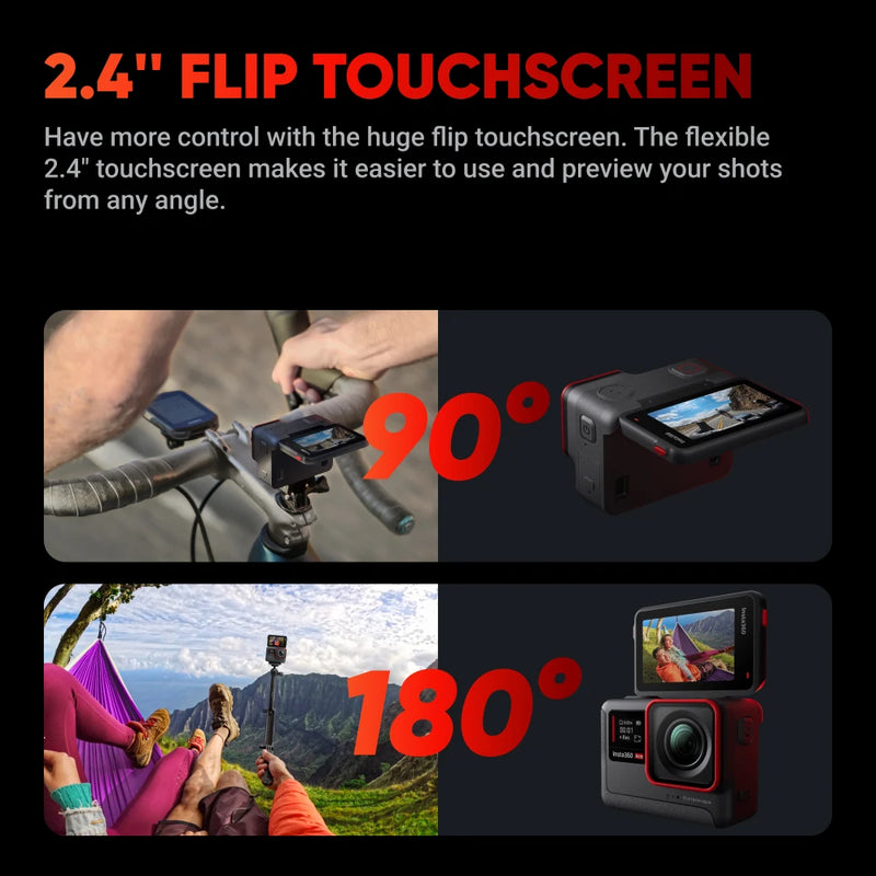 Insta360 Ace-4K120Fps Câmera de Ação à Prova D' Água, Vídeo HDR Ativo, Fotos 48MP, 2.4 "Flipscreen,AI Assistant, Design Magnético