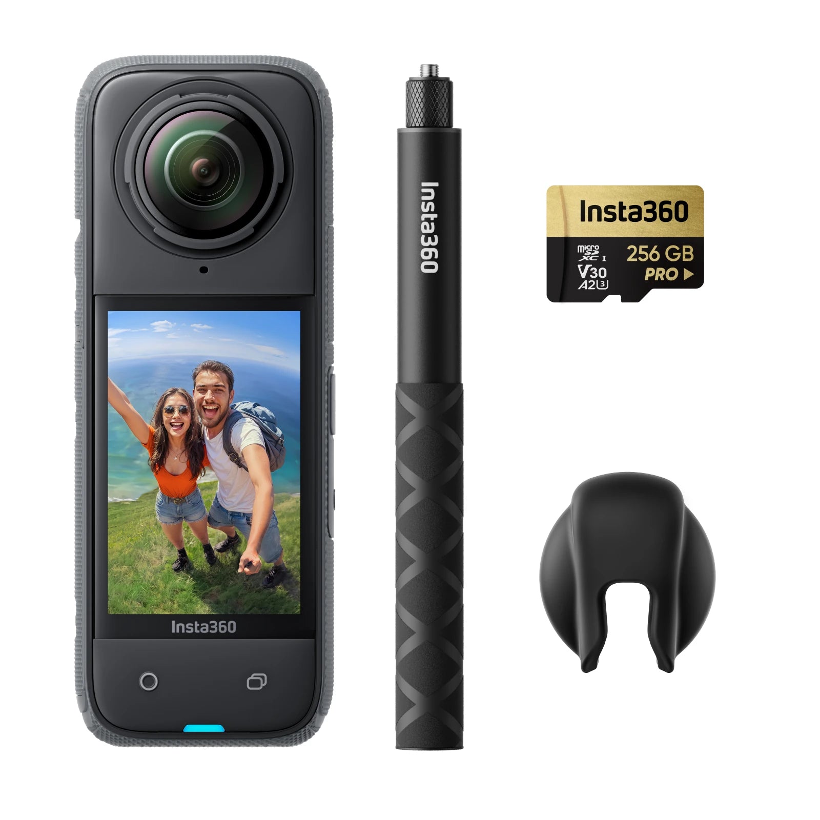Insta360 X4 - Câmera de ação 360 à prova d'água 8K, vídeo grande angular 4K, bastão de selfie invisível, protetores de lente removíveis, último de 135 minutos