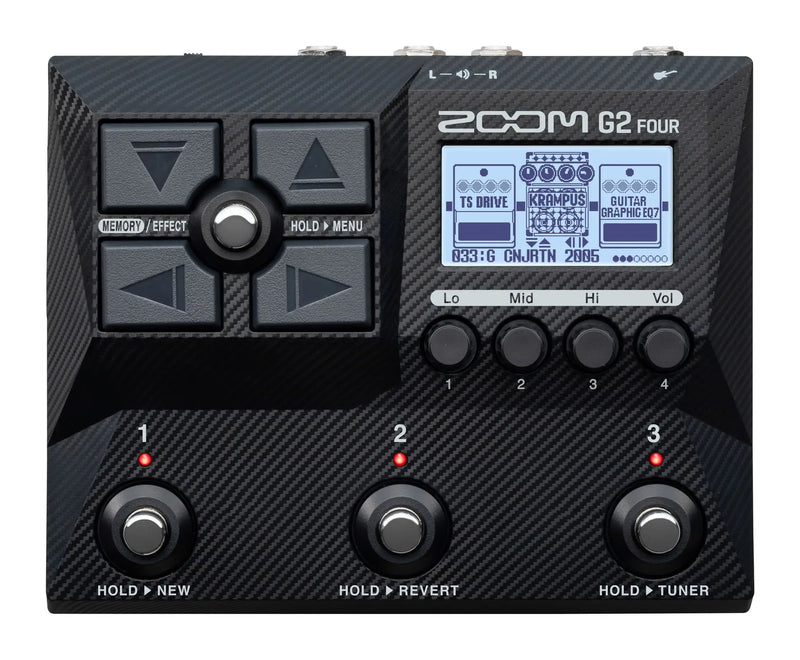 Zoom G2 Four G2X FOUR Processador multi-efeitos para guitarra Interface de áudio de 2 entradas / 2 saídas Modelagem de amplificador IR multicamadas