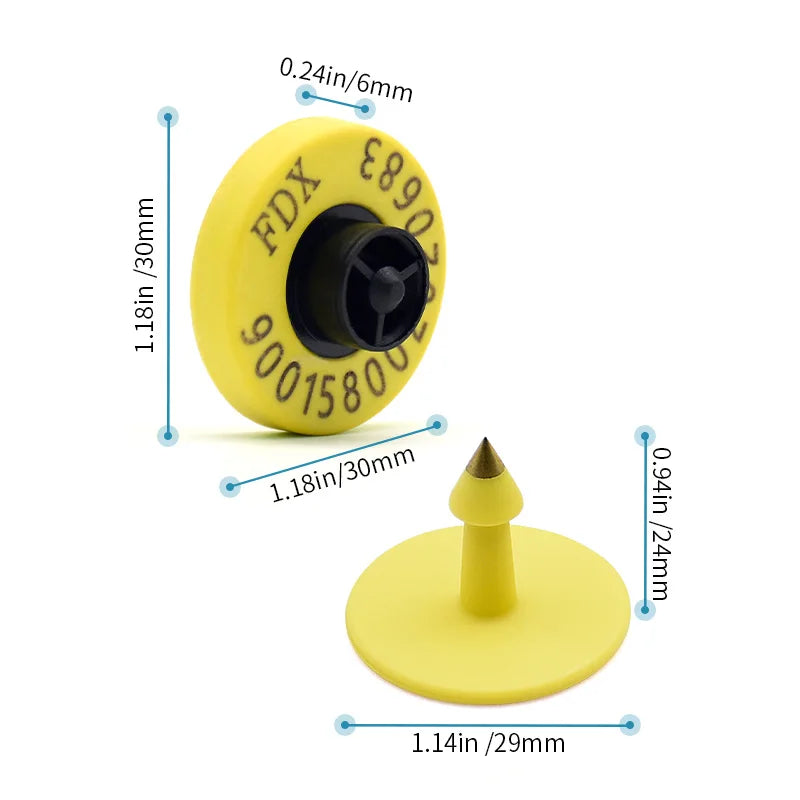 Animal Ear tag 134.2KHz ISO11785 Standard LF Passive RFID FDX-B ear tag for animal cattle sheep pig management
