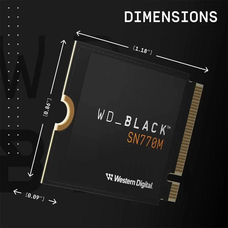 WD_BLACK WD SN770M M.2 2230 NVMe SSD Estado Sólido Interno 500GB 1TB 2TB Velocidade de Leitura de até 5150 MB/s para Dispositivos de jogos portáteis