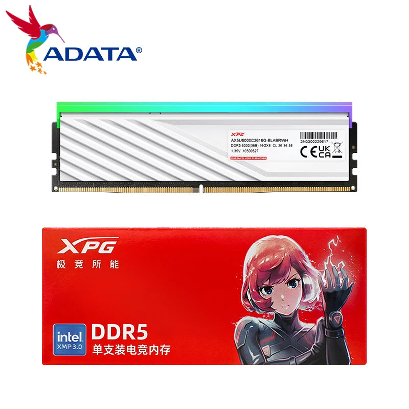 ADATA XPG LANCER BLADE RGB DDR5 Memory D300G 6000MT/s 6400MT/s 16GB 32GB Single Tray RAM Memory Moudle with HeatSink for Desktop