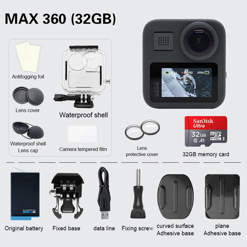 (Used) GoPro MAX 360 action camera 5.2k Go Pro MAX 360 original camera vlog camera 360 action camera