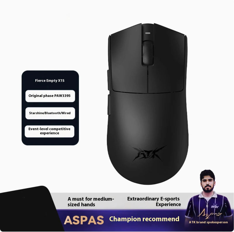 ATK Blazing Sky X1 Pro Max Ultra ULTIMATE Mouse Três Modos Bluetooth Mouse Sem Fio Paw3950 8K Leve FPS E-sports Pc Gamer