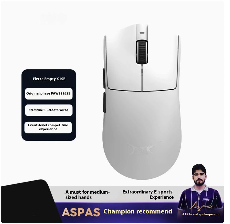 ATK Blazing Sky X1 Pro Max Ultra ULTIMATE Mouse Três Modos Bluetooth Mouse Sem Fio Paw3950 8K Leve FPS E-sports Pc Gamer