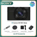 Sony DSC-RX100 VI RX10 III IV RX1R II Portátil Cartão Pequeno Câmera Digital Lente de Zoom Óptico 4K Câmeras de Vídeo RX100M6 RX10M4 (Usado)