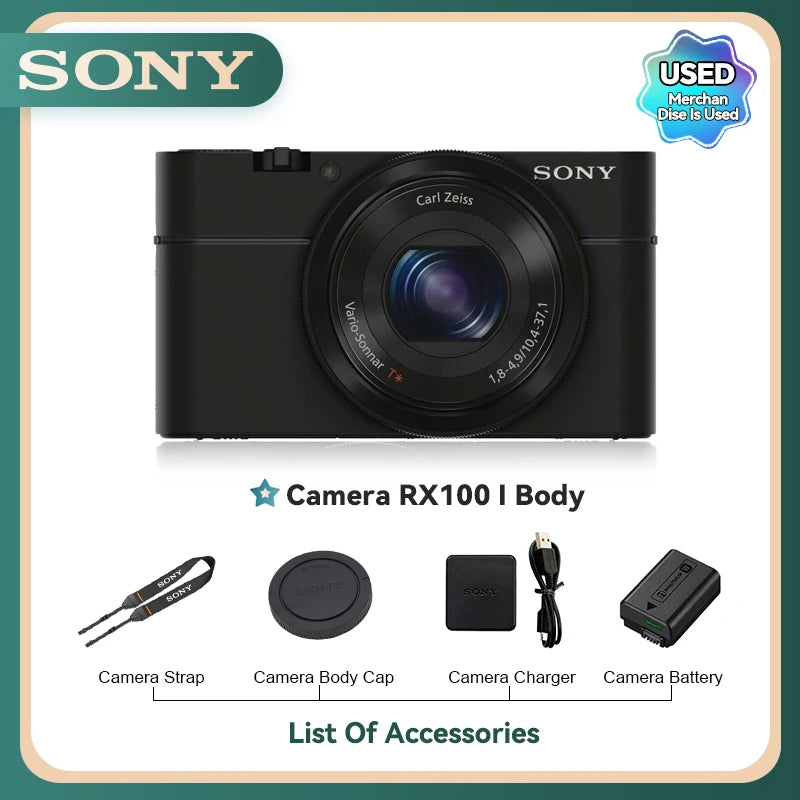 Sony DSC-RX100 VI RX10 III IV RX1R II Portátil Cartão Pequeno Câmera Digital Lente de Zoom Óptico 4K Câmeras de Vídeo RX100M6 RX10M4 (Usado)